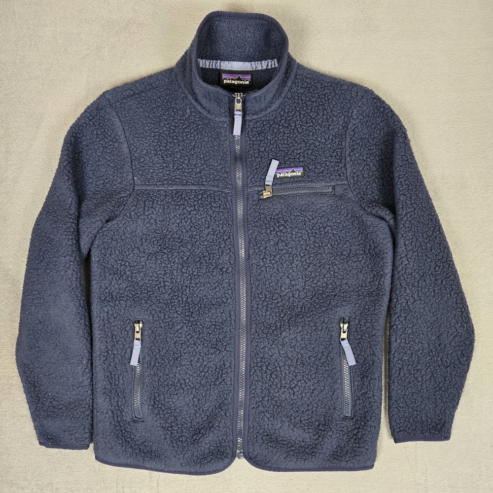Patagonia Jacket Womens XS Retro Pile Fleece Blue Hiking Full Zip STY 22795